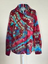 Load image into Gallery viewer, Custom Geode Button Up Shirt in Red and Turquoise for Leigh
