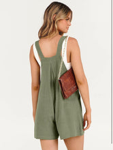 Load image into Gallery viewer, Women’s Small Linen/Rayon Geode Overall Shorts in ‘Moss Agate’

