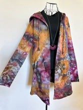 Load image into Gallery viewer, Women’s Small 100% Cotton Geode Hooded Cardigan with Pockets in ‘Black Cherry Amber’
