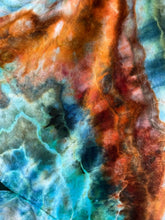 Load image into Gallery viewer, Women’s One Size (fits large-3X best) Hand-sewn Geode Bamboo Velour Duster Kimono in ‘Boulder Turquoise’
