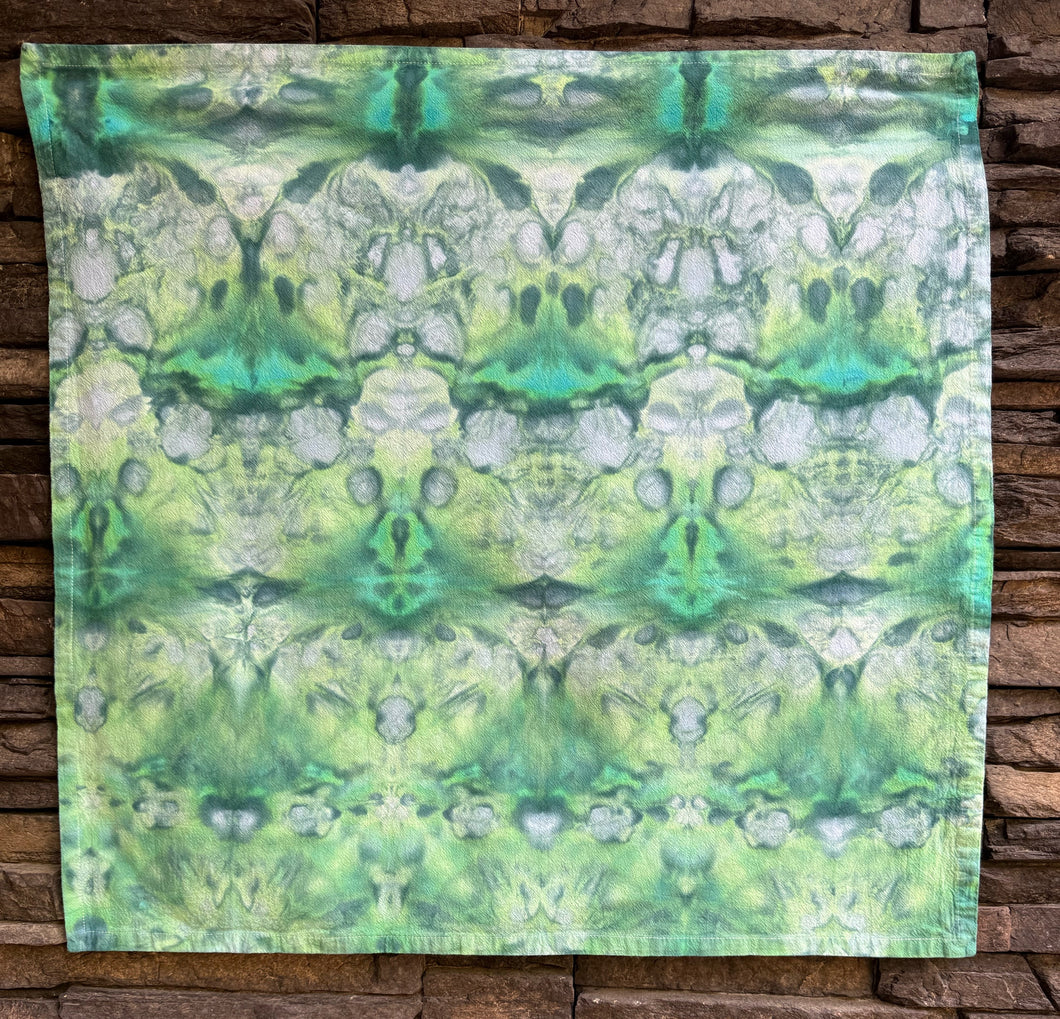 Shibori Dish Towel in ‘Teal Green’