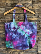 Load image into Gallery viewer, Geode Cotton Canvas Zippered Tote Bag with Inside Zippered Pocket in ‘Mermaid Tail’
