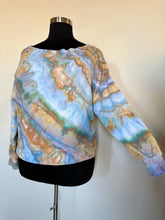 Load image into Gallery viewer, Custom Off Shoulder Sweatshirt in ‘Blue Gray’ for Denise
