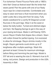 Load image into Gallery viewer, Women’s Small (fit like a large) 100% Rayon Geode Flounce Pull-on Pants in ‘Sunset Canyon’
