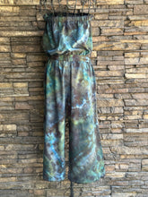 Load image into Gallery viewer, Women’s Medium Geode Strapless Jumpsuit with Frayed Hem In ‘Moss Agate’
