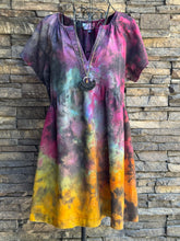 Load image into Gallery viewer, Women’s Small Upcycled Reverse Dyed Babydoll Dress with Pockets in ‘Dark Spectrum’
