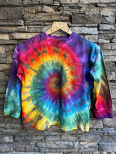 Load image into Gallery viewer, Youth Small (6/7) Oversized Long-Sleeve Pocket T-Shirt in Rainbow Spiral
