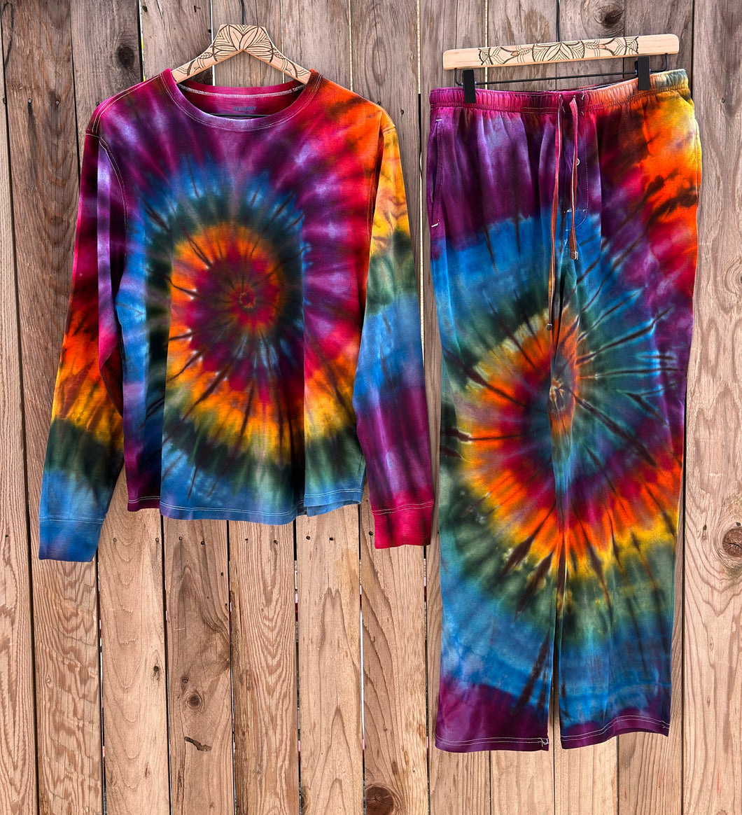 Custom Men’s Rainbow Spiral Pajama Set for Kari