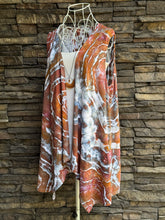 Load image into Gallery viewer, Women’s Large Geode Sleeveless Cardigan Vest with Pockets in ‘Crazy Lace Agate’
