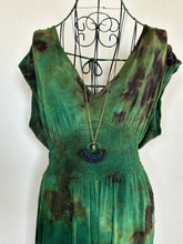 Load image into Gallery viewer, Women’s Medium Reverse Dyed Waist-Defined Shirred Jumpsuit with Pockets in ‘Evergreen’
