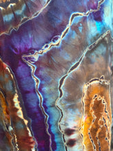 Load image into Gallery viewer, Women’s XL Reverse Geode Bamboo Viscose Long Sleeved Robe in ‘Dark Star’
