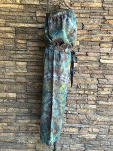 Load image into Gallery viewer, Women’s Medium Geode Strapless Jumpsuit with Frayed Hem In ‘Moss Agate’
