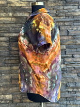 Load image into Gallery viewer, Women’s Medium (Oversized fit—more like an XL) Upcycled ‘Soft Surroundings’ Button Up Short Sleeve Cotton Gauze Blouse in ‘Golden Hour’
