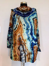 Load image into Gallery viewer, Women’s XL Reverse Geode Hooded Cardigan with Pockets in ‘Azurite’
