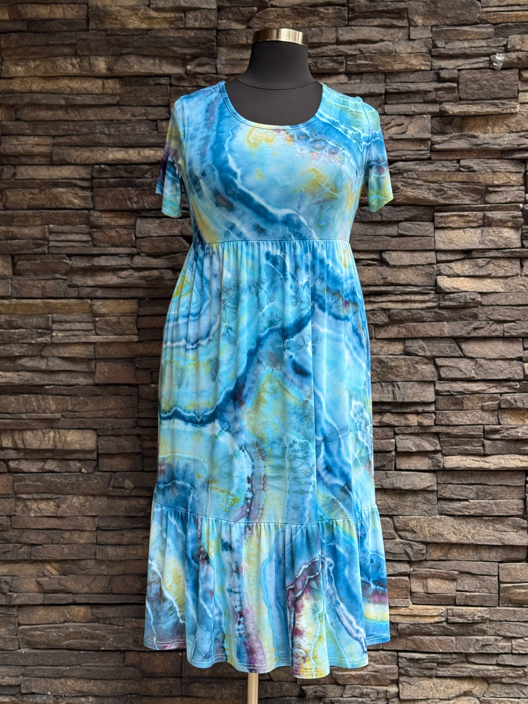 Custom Geode Dress in ‘Tahitian Seas’ for Madalynne