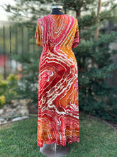 Load image into Gallery viewer, Women’s XXL Geode Surplice Maxi Dress in ‘Saffron Rose’
