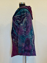 Load image into Gallery viewer, Custom Reverse Geode Hooded Sweatshirt Cardigan in ‘Mermaid’ for Rosie
