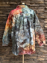 Load image into Gallery viewer, Women’s Oversized 3X (fits more like a 4X) Denim Button Up Long Sleeved Shirt in ‘Pinot Sage &amp; Teal’
