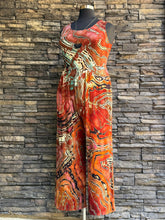 Load image into Gallery viewer, Women’s XL Reverse Geode Sleeveless Wide-Leg Ribbed Jumpsuit with Pockets in ‘Rusted Root’
