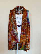 Load image into Gallery viewer, Women’s Small Geode Upcycled Athleta Cardigan with Thumbholes and Pockets in ‘Koroit Boulder Opal’
