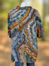 Load image into Gallery viewer, Men’s 3XL 100% Rayon Geode Button Up Short Sleeved Shirt in ‘Labradorite’
