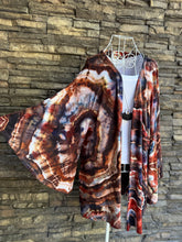Load image into Gallery viewer, Women’s Medium Hand-sewn Geode Bell Sleeve Kimono with Pockets in ‘Phoenix Rising’
