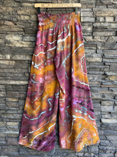 Load image into Gallery viewer, Women’s Large Geode 100% Rayon Split-Leg Wide-Leg Pants in ‘Black Cherry Gold’

