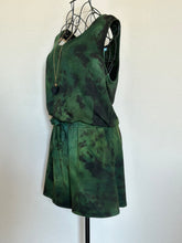 Load image into Gallery viewer, Custom Reverse Dyed Shorts Romper in ‘Evergreen’ for Cassie
