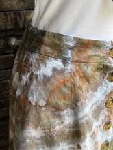 Load image into Gallery viewer, Women’s XS Linen/Rayon Button Front Midi Skirt with Pockets in ‘Pewter’ Twist
