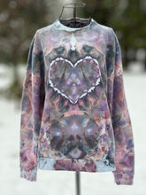 Load image into Gallery viewer, Unisex Medium Heart Pullover Sweatshirt with Kangaroo Pocket in ‘Bubblegum Raven’
