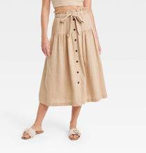 Load image into Gallery viewer, Women’s XS Geode Tie-Waist Midi Skirt in ‘Rustic Rainbow’

