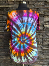 Load image into Gallery viewer, Women’s 2XL V-Neck Rayon T-Shirt in ‘Rainbow Spiral’
