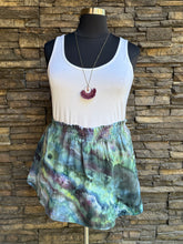 Load image into Gallery viewer, Women’s XL Geode Crinkle Gauze Ruffle Waist Mini Skort in ‘Enchanted Forest’
