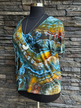 Load image into Gallery viewer, Women’s XL Geode Short Sleeved V-Neck Luxe T-Shirt in ‘Labradorite’
