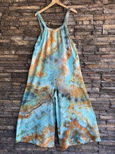 Load image into Gallery viewer, Women’s Large 100% Cotton Gauze Wide-Leg Overalls in ‘Boulder Turquoise’
