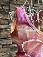 Load image into Gallery viewer, Women’s Small V-neck Cropped Tank Top with Heart in ‘Bird Song’

