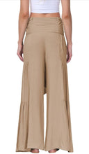 Load image into Gallery viewer, Women’s XL Geode 100% Viscose High Waist Tiered Wide Leg Flared Palazzo Pants with Tie in ‘Rusted Sea Glass’
