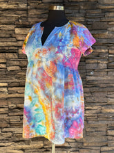 Load image into Gallery viewer, Women’s Large Geode Linen/Rayon Short Sleeve Babydoll Dress with Pockets in ‘Bird Song’
