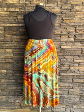 Load image into Gallery viewer, Women’s XL (can fit a XXL, too) Geode Midi Skirt with Pockets in ‘Koroit Boulder Opal’
