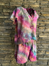 Load image into Gallery viewer, Women’s Medium Geode Cotton Gauze Top &amp; Short Outfit Set in ‘Cosmic Storm’
