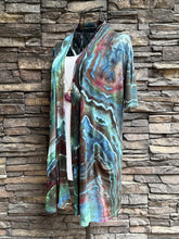 Load image into Gallery viewer, Women’s Small Geode Short Sleeve Open Front Cardigan with Pockets in ‘Dark Enchantment’
