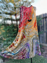 Load image into Gallery viewer, Custom Reverse Geode Sleeveless Dress with Pockets in ‘Rustic Rainbow’ for Kim
