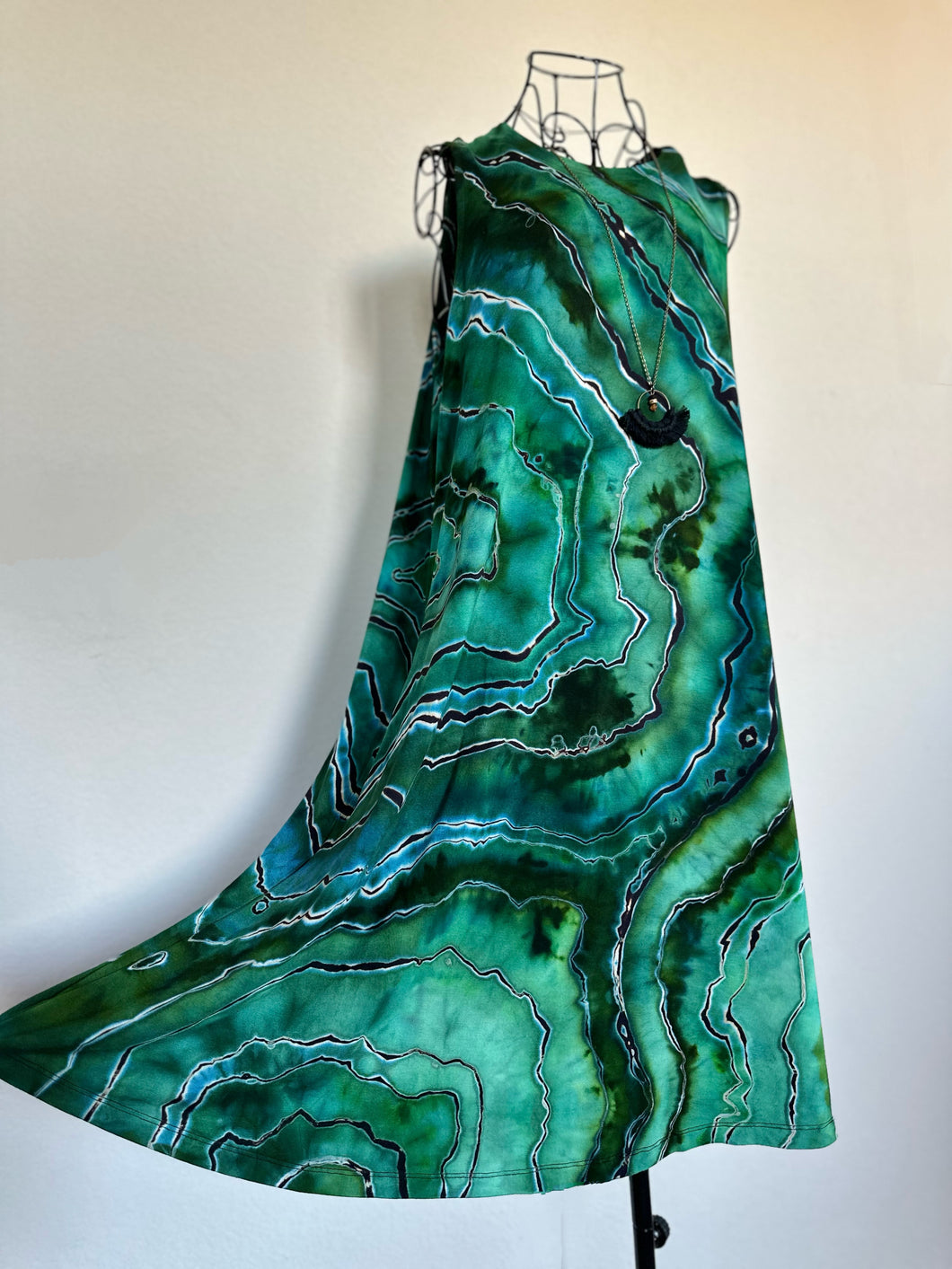 Custom Reverse Geode Sleeveless Swing Dress for Kim