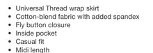 Load image into Gallery viewer, Women’s Size 6 Cotton Midi Wrap Skirt with Pockets in ‘Avalon’
