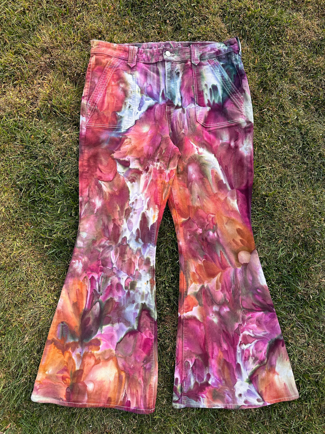 Women’s Size 16 (fit closer to a 12) Festival Flare’ Corduroy Bell Bottoms Pants in ‘Sugar Magnolia’