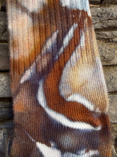 Load image into Gallery viewer, Adult Unisex Bamboo Geode Ribbed Tube Socks in ‘Turkey Tail Mushroom’
