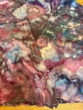 Load image into Gallery viewer, Women’s L (but can fit up to a 2X) Loose Geode Cotton Gauze Kimono with Frayed Hems &amp; 3/4 Sleeves in ‘Black Cherry Storm’

