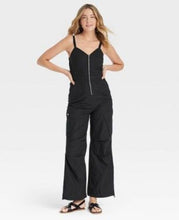 Load image into Gallery viewer, Women’s Medium Reverse Dyed Cargo Jumpsuit in ‘Raven’

