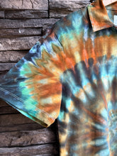 Load image into Gallery viewer, Men’s Medium Tall Spiral Polo Shirt with Pocket in ‘Bronzed Teal’
