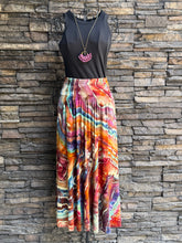 Load image into Gallery viewer, Women’s Small Geode Midi Skirt with Pockets ‘Carnelian Sunset’
